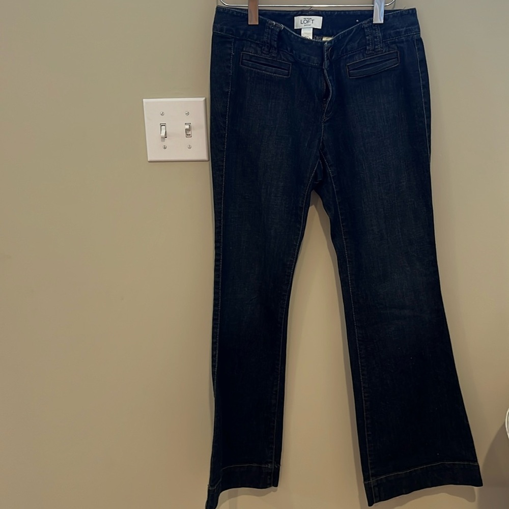 Wide leg denim dark jeans